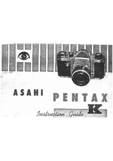 Pentax K manual. Camera Instructions.